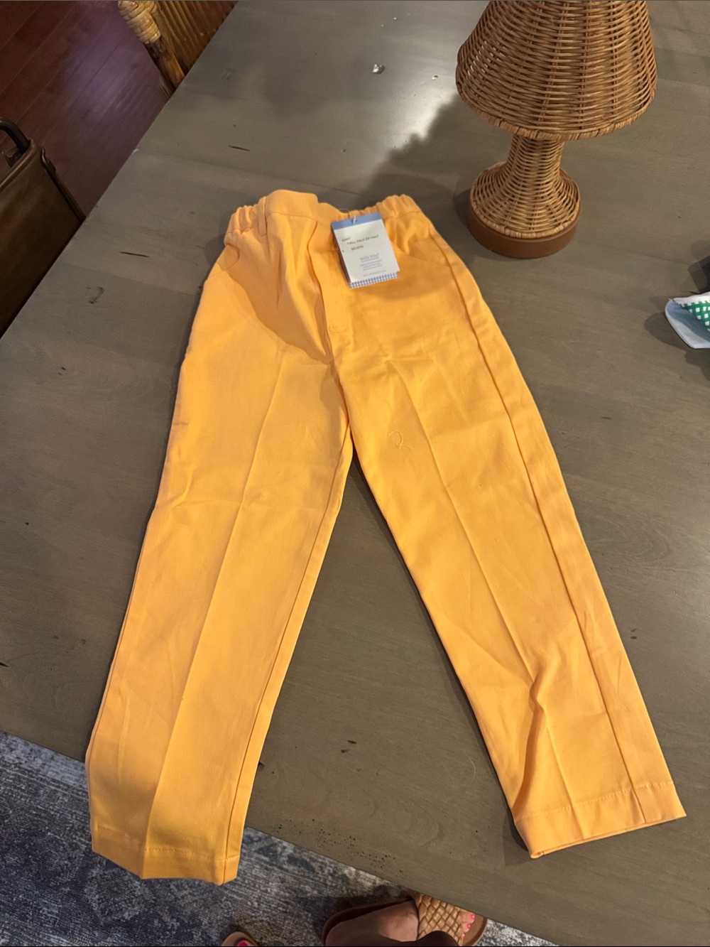 bella bliss boys twill faux zip pant size 6 salmon (more orange)
